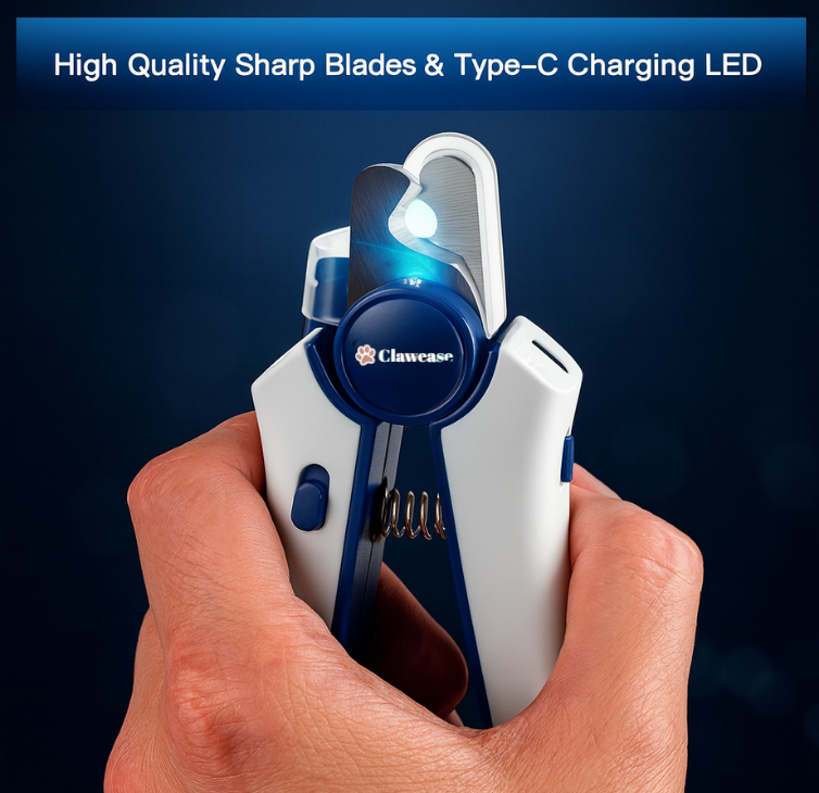 Smart Pet Nail Clipper with LED & Type-C