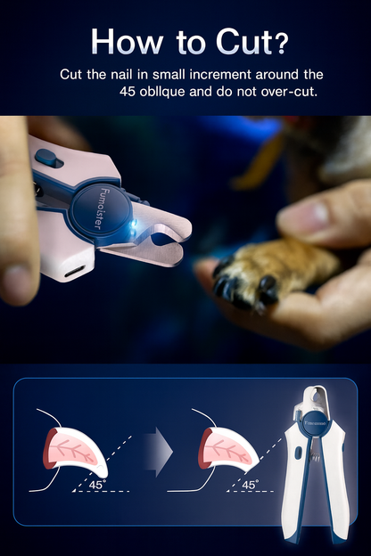 Smart Pet Nail Clipper with LED & Type-C